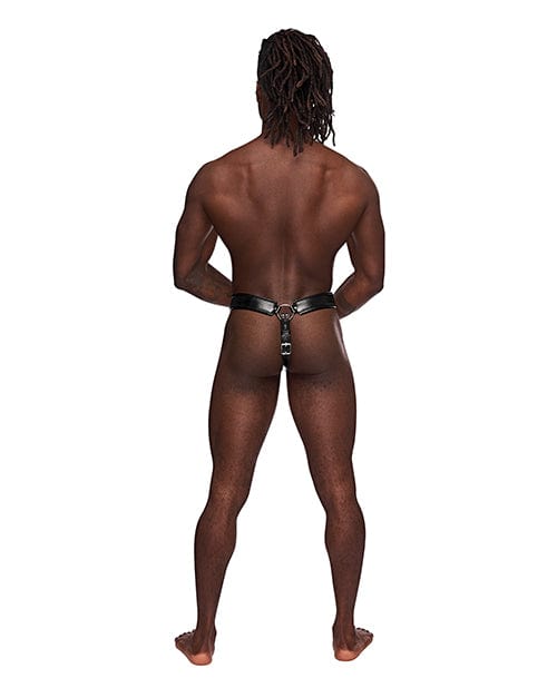 Comme Ci Comme Ca Leather Taurus Adjustable Buckle Thong Black O-s Lingerie &amp; Costumes