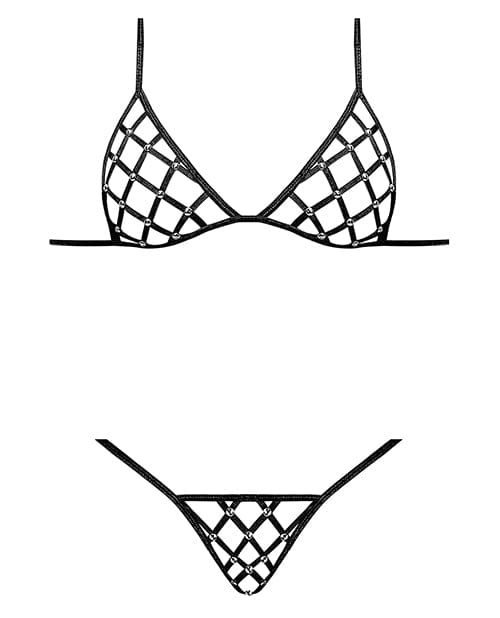 Comme Ci Comme Ca Lust Orthia Criss Cross Bra &amp; G-string Black Lingerie &amp; Costumes
