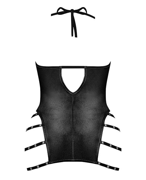 Comme Ci Comme Ca Lust Portia Mini Dress W/plush Elastic Strapping Black Lingerie &amp; Costumes