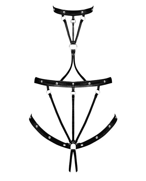 Comme Ci Comme Ca Lust Seducer Strappy Cupless &amp; Crotchless G-string Teddy Black Lingerie &amp; Costumes