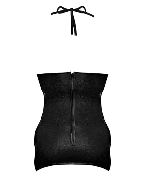 Comme Ci Comme Ca Lust Selene Keyhole Front Dress W/zipper Back &amp; G-string Black Lingerie &amp; Costumes