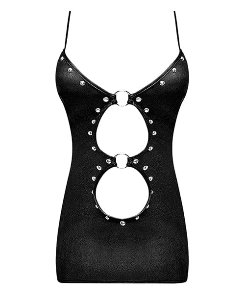 Comme Ci Comme Ca Lust Selene Keyhole Front Dress W/zipper Back &amp; G-string Black Lingerie &amp; Costumes