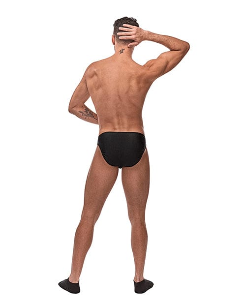 Comme Ci Comme Ca Male Power Nylon Spandex Pouchless Brief Black One Size Fits Most Lingerie & Costumes