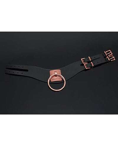 Coquette International Pleasure Collection Adjustable Collar - Black-rose Gold Kink & BDSM