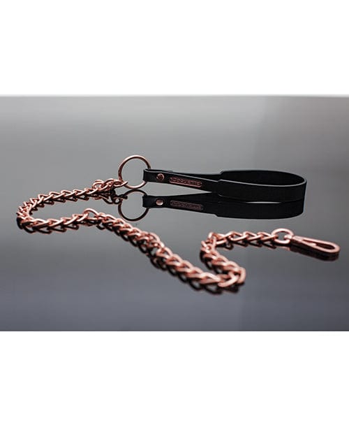Coquette International Pleasure Collection Leash - Black-rose Gold Kink &amp; BDSM