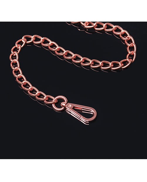 Coquette International Pleasure Collection Leash - Black-rose Gold Kink &amp; BDSM
