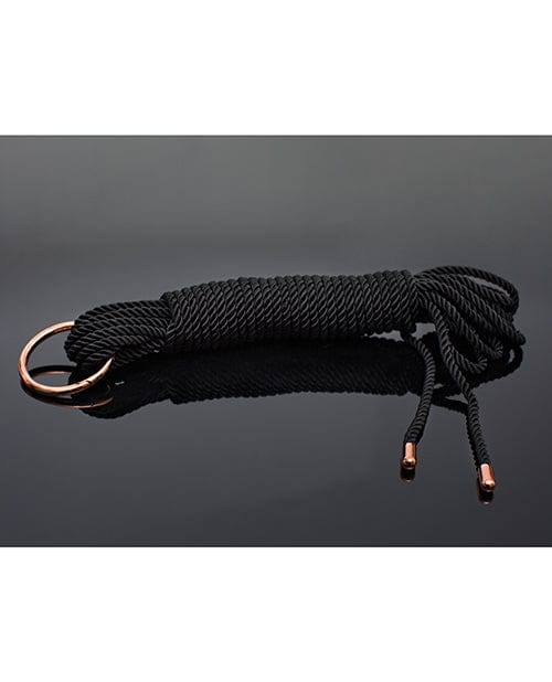 Coquette International Pleasure Collection Silky Smooth Rope - Black-rose Gold Kink & BDSM