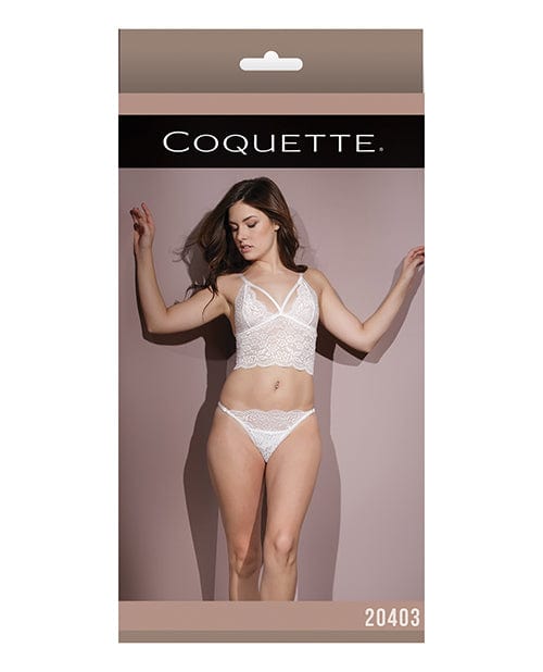 Coquette International Classic Scallop Stretch Lace Bralette & Crotchless Panty One size Lingerie & Costumes