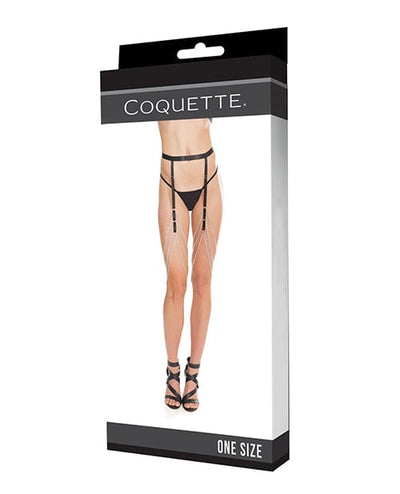 Coquette International Coquette Darque Elastic & Chain Garterbelt Bk One Size Fits Most Lingerie & Costumes