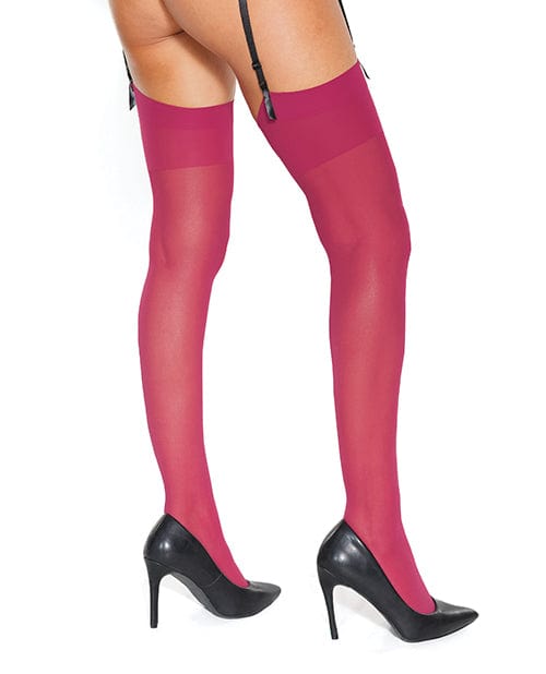 Coquette International Sheer Thigh High Stockings Raspberry O-s Lingerie & Costumes