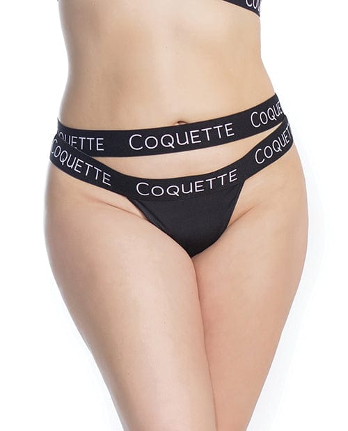 Coquette International Fine Lace Back with Double Strap Waistband Black XL Sale