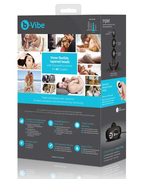 Cotr INC B-vibe Remote Triplet Anal Beads Black Anal Toys