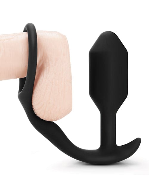 Cotr INC B-Vibe Snug &amp; Tug Weighted Silicone &amp; Penis Ring - 128 G Black Anal Toys