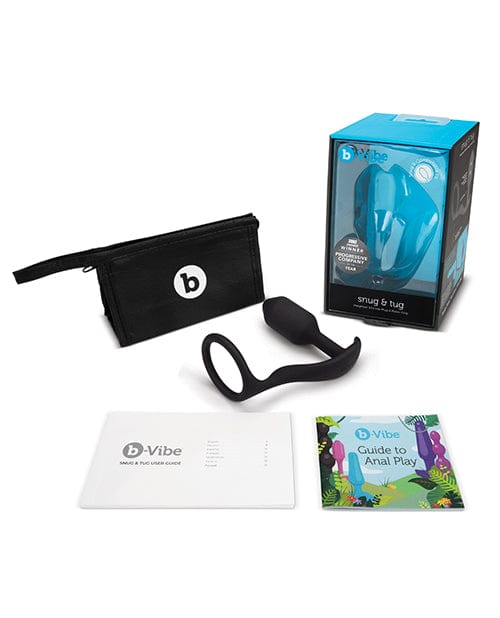 Cotr INC B-Vibe Snug &amp; Tug Weighted Silicone &amp; Penis Ring - 128 G Black Anal Toys