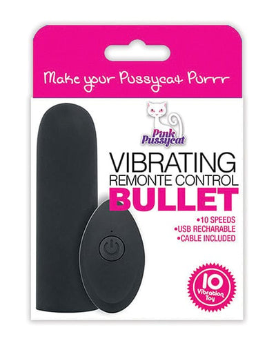 Cousins Group Pink Pussycat Vibrating Remote Control Bullet - Black Vibrators