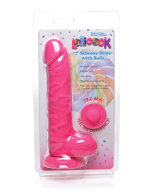 Curve Novelties Curve Novelties Lollicock 7" Silicone Dildo W/balls Cherry Dildos