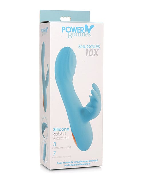 Curve Novelties Curve Novelties Power Bunnies Snuggles 10x Silicone Rabbit Vibrator - Blue Vibrators
