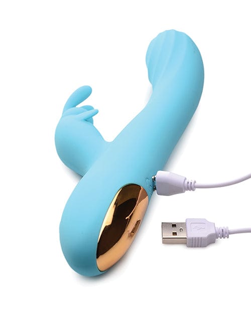 Curve Novelties Curve Novelties Power Bunnies Snuggles 10x Silicone Rabbit Vibrator - Blue Vibrators