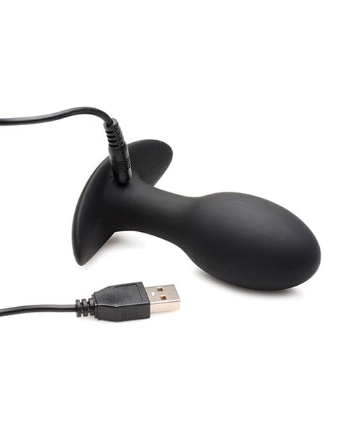 Curve Toys Curve Novelties Rooster Rumbler Vibrating Silicone Anal Plug - Black Anal Toys