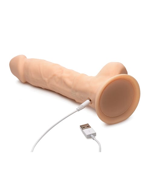 Curve Toys Curve Novelties Fleshstixxx 8" Vibrating Silicone Dildo with Balls Dildos