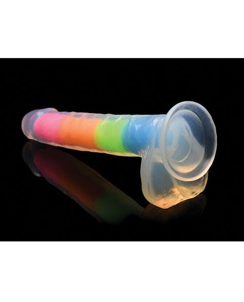 Curve Toys Curve Toys Lollicock 7" Glow In The Dark Silicone Dildo W/balls Rainbow Dildos