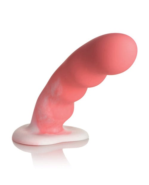 Curve Toys Curve Toys Simply Sweet 7" Wavy Silicone Dildo - Pink/white Dildos