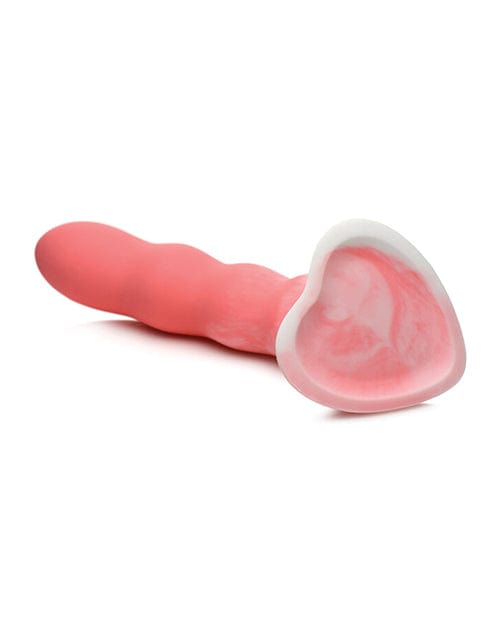 Curve Toys Curve Toys Simply Sweet 7" Wavy Silicone Dildo - Pink/white Dildos