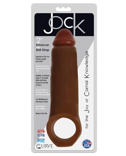 Curve Toys Curve Novelties Jock Enhancer 2" Extender with Ball Strap Chocolate Penis Toys