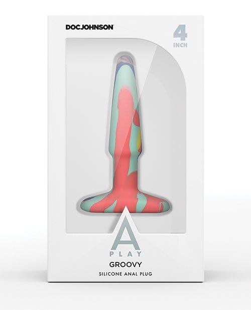 Doc Johnson A Play 4" Goovy Silicone Anal Plug - Multicolor-yellow Anal Toys