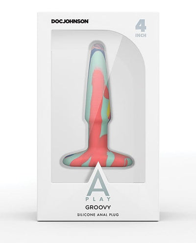 Doc Johnson A Play 4" Goovy Silicone Anal Plug - Multicolor-yellow Anal Toys