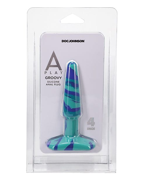 Doc Johnson A Play 4" Groovy Silicone Anal Plug Ocean Anal Toys
