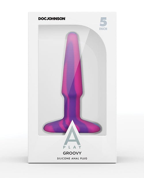 Doc Johnson A Play 5" Goovy Silicone Anal Plug - Multicolor-pink Anal Toys