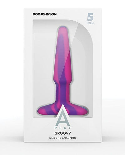Doc Johnson A Play 5" Goovy Silicone Anal Plug - Multicolor-yellow Anal Toys