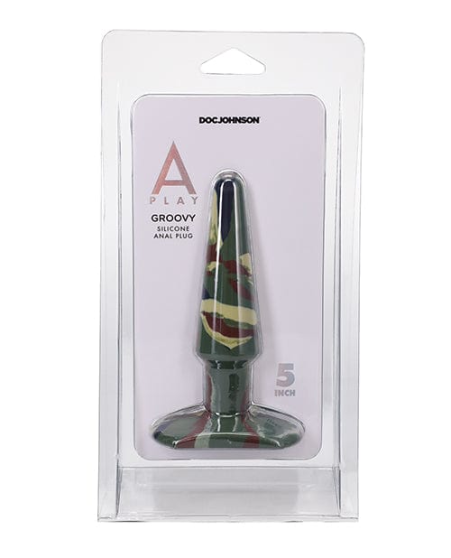 Doc Johnson A Play 5" Groovy Silicone Anal Plug Camouflage Anal Toys