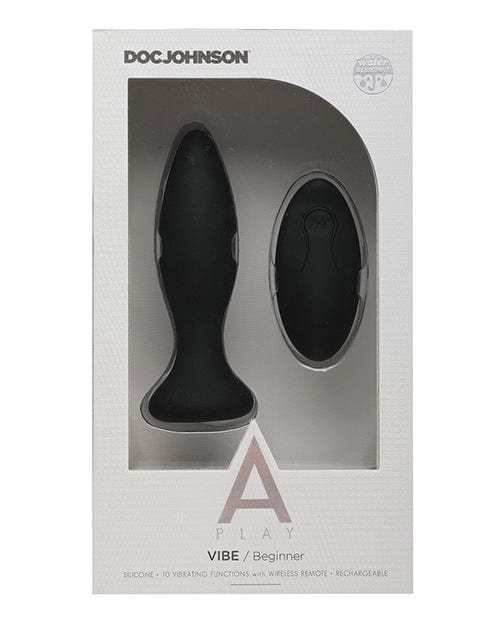 Doc Johnson A Play Rechargeable Silicone Beginner Anal Plug with Remote Anal Toys