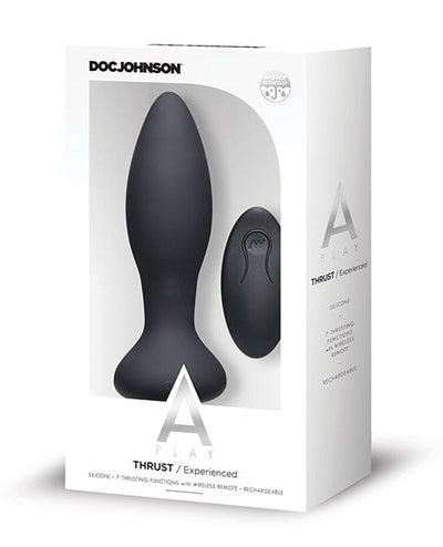 Doc Johnson A Play Thrust Experienced Rechargeable Silicone Anal Plug with Remote Black Anal Toys