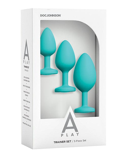 Doc Johnson A Play Trainer Set - Teal Set Of 3 Anal Toys