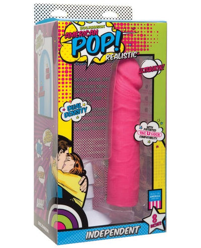 Doc Johnson American Pop Independent Ultraskyn 8" Dildo with Suction Cup Pink Dildos