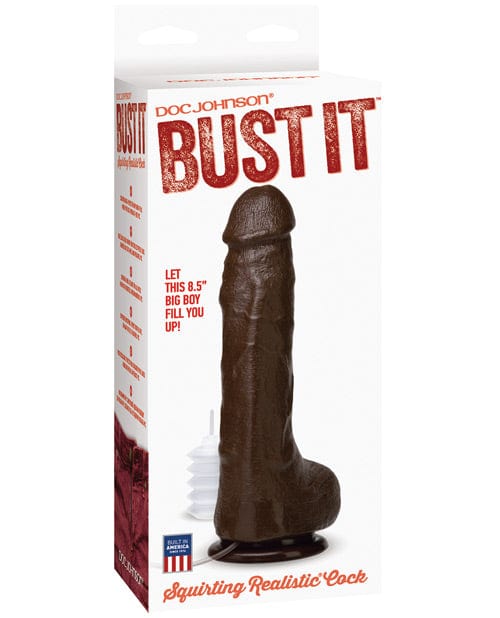 Doc Johnson Bust It Squirting Realistic Cock Nut Butter Black Dildos