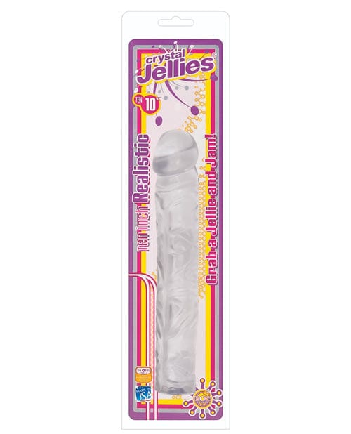 Doc Johnson Crystal Jellies 10" Classic Dildo Clear Dildos