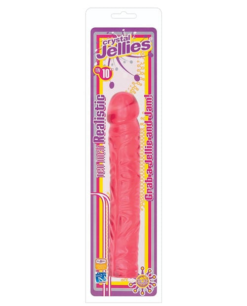 Doc Johnson Crystal Jellies 10" Classic Dildo Pink Dildos