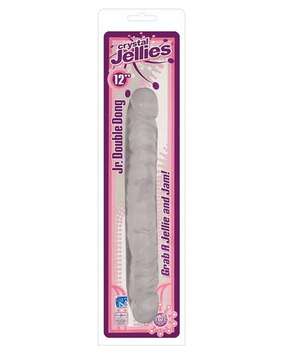 Doc Johnson Crystal Jellies 12" Jr. Double Dong Clear Dildos