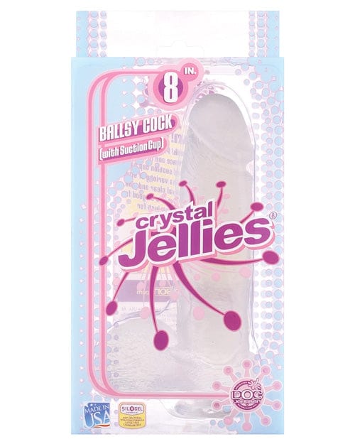 Doc Johnson Crystal Jellies 8" Ballsy Cock Clear / 8" Dildos