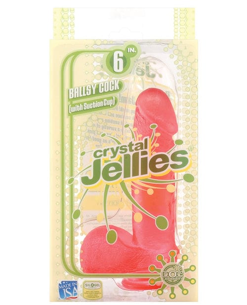 Doc Johnson Crystal Jellies 8" Ballsy Cock Pink / 6" Dildos