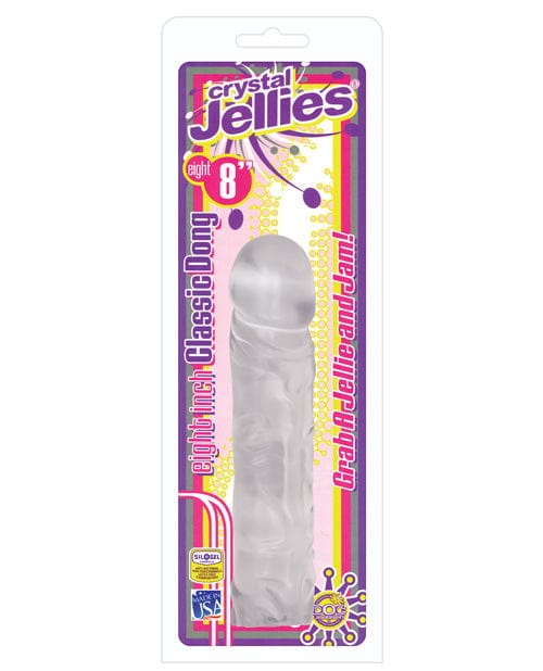 Doc Johnson Crystal Jellies 8" Classic Dildo Clear Dildos