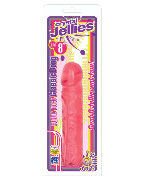 Doc Johnson Crystal Jellies 8" Classic Dildo Pink Dildos