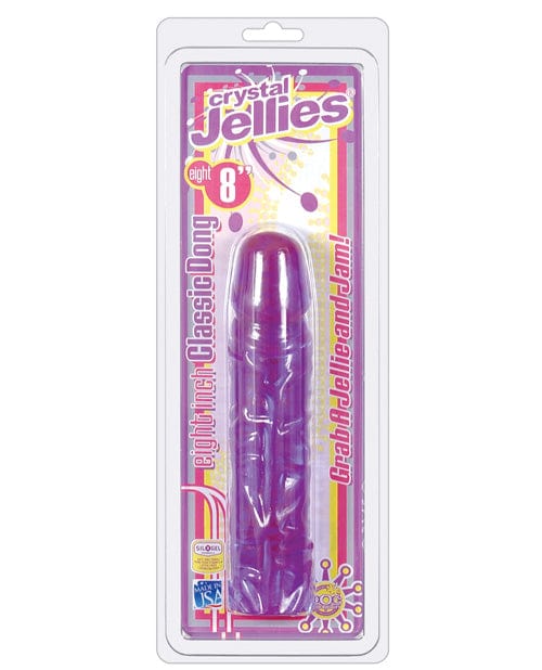 Doc Johnson Crystal Jellies 8" Classic Dildo Purple Dildos
