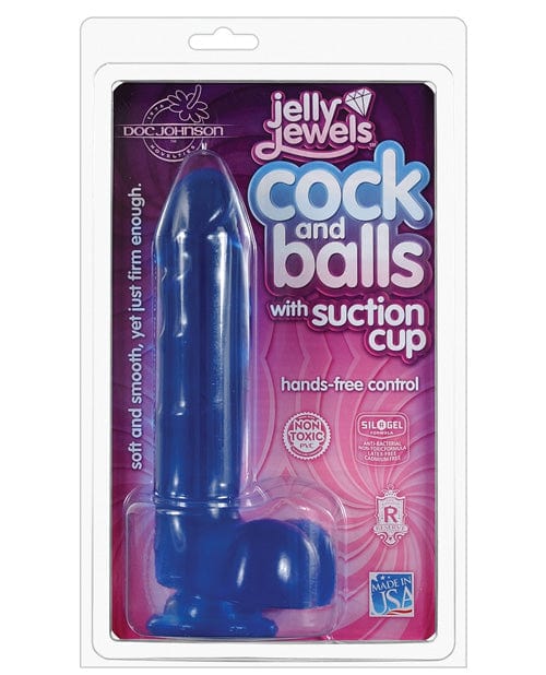 Doc Johnson Jelly Cock with Suction Cup Blue Dildos