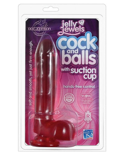 Doc Johnson Jelly Cock with Suction Cup Ruby Dildos