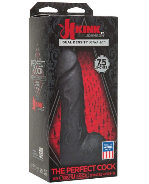 Kink The Perfect Cock 7.5" with Removable Vac-U-Lock Suction Cup - Black